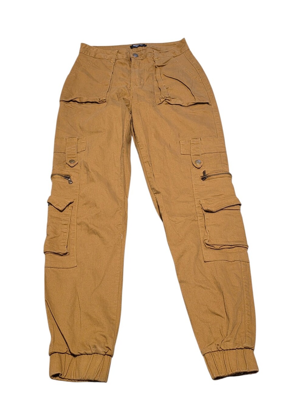 American Bazi Camel Toned Y2k Khaki Cargo Joggers Size Small EUC
